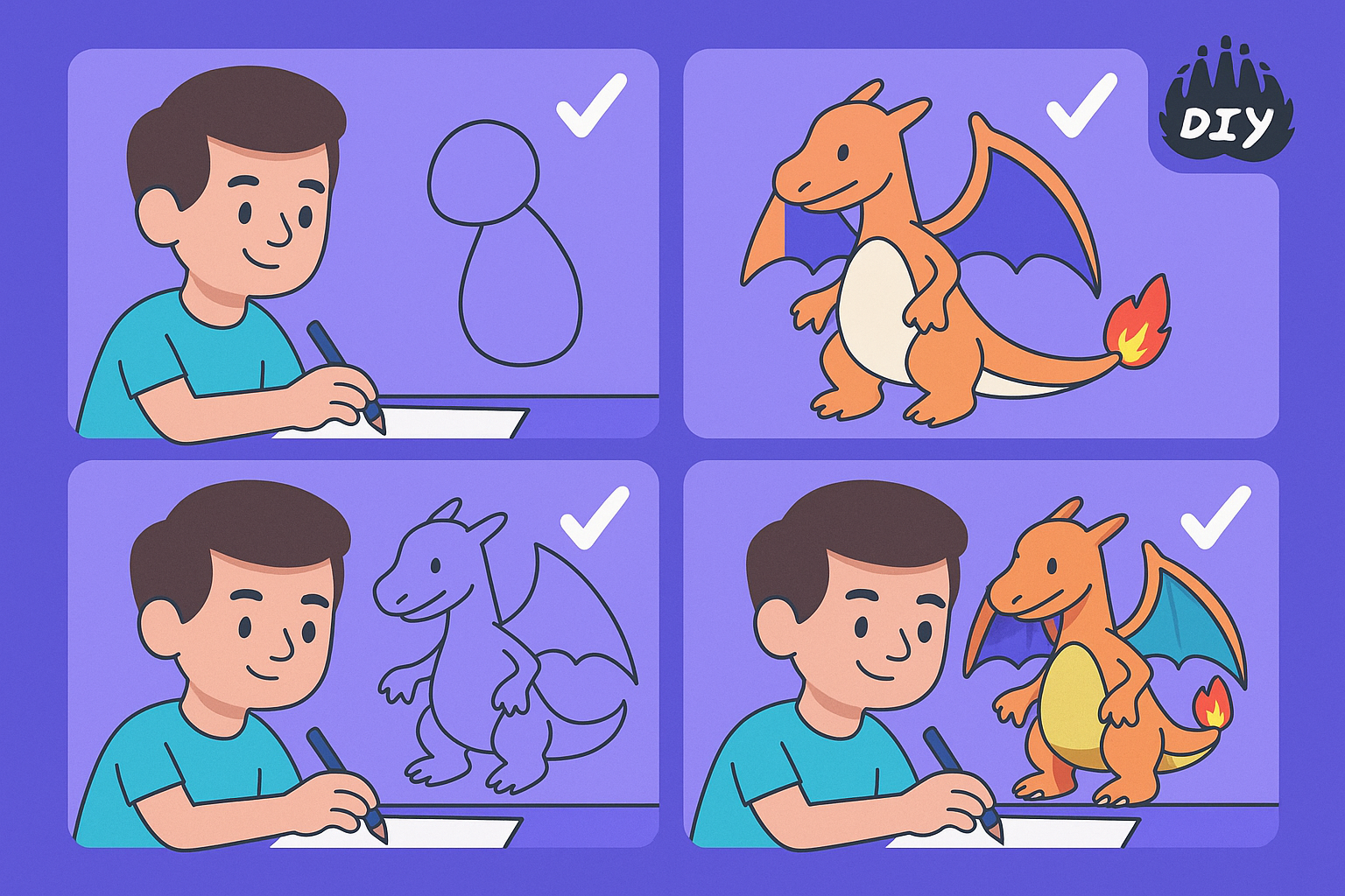 3. How to Draw Charizard (Beginner-Friendly)