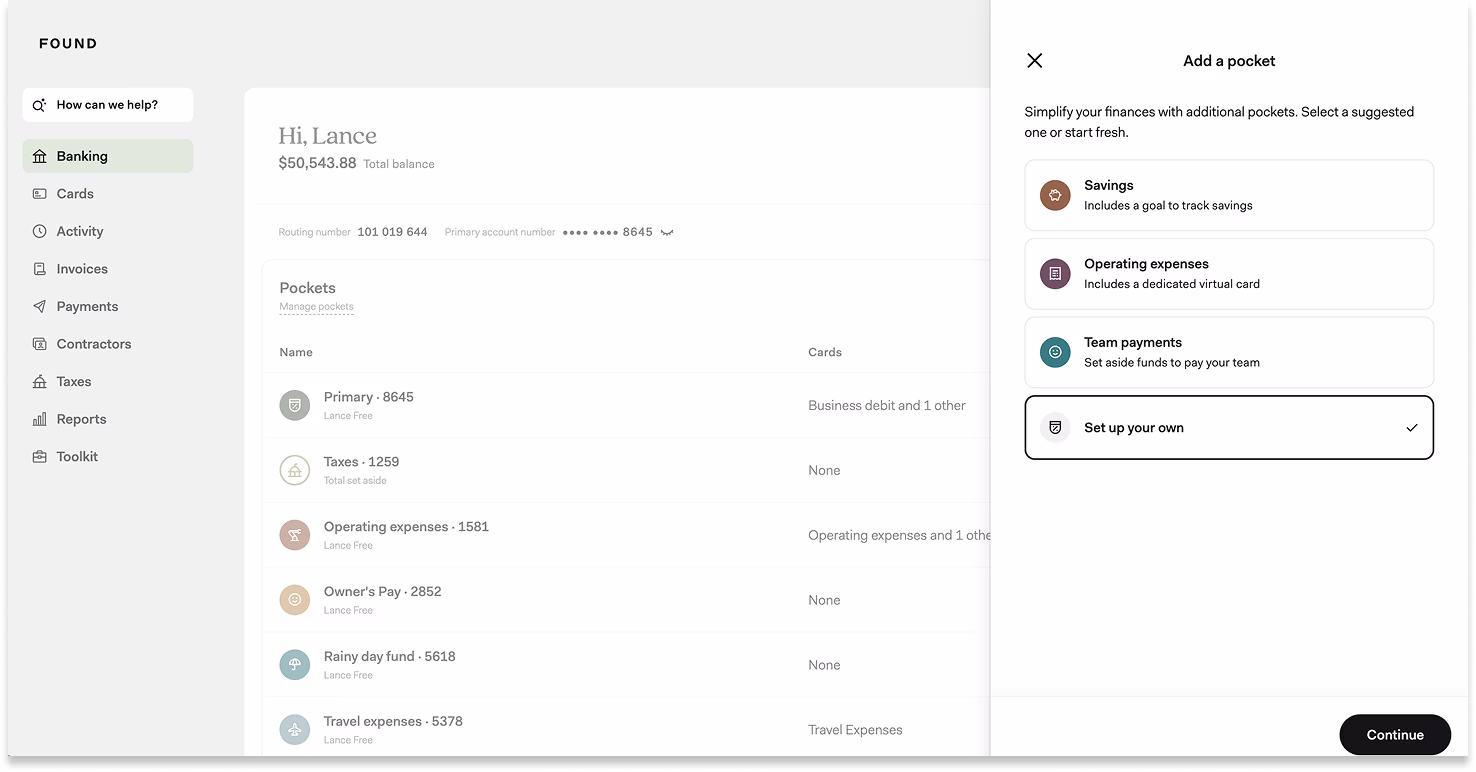 Screenshot of creating a custom Pocket on desktop