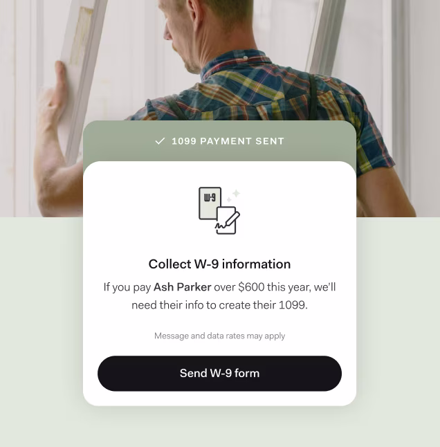 mobile image of collecting w-9 form when paying contractor