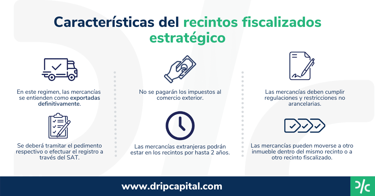 Características de régimen aduanero en recintos fiscalizados estratégico