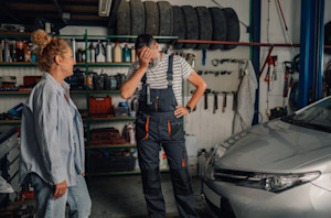 mécaniscien a bout de souffle a cause d'une cliente qui a fait n'importe quoi sur son véhicule