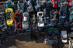 casse automobile vu du haut