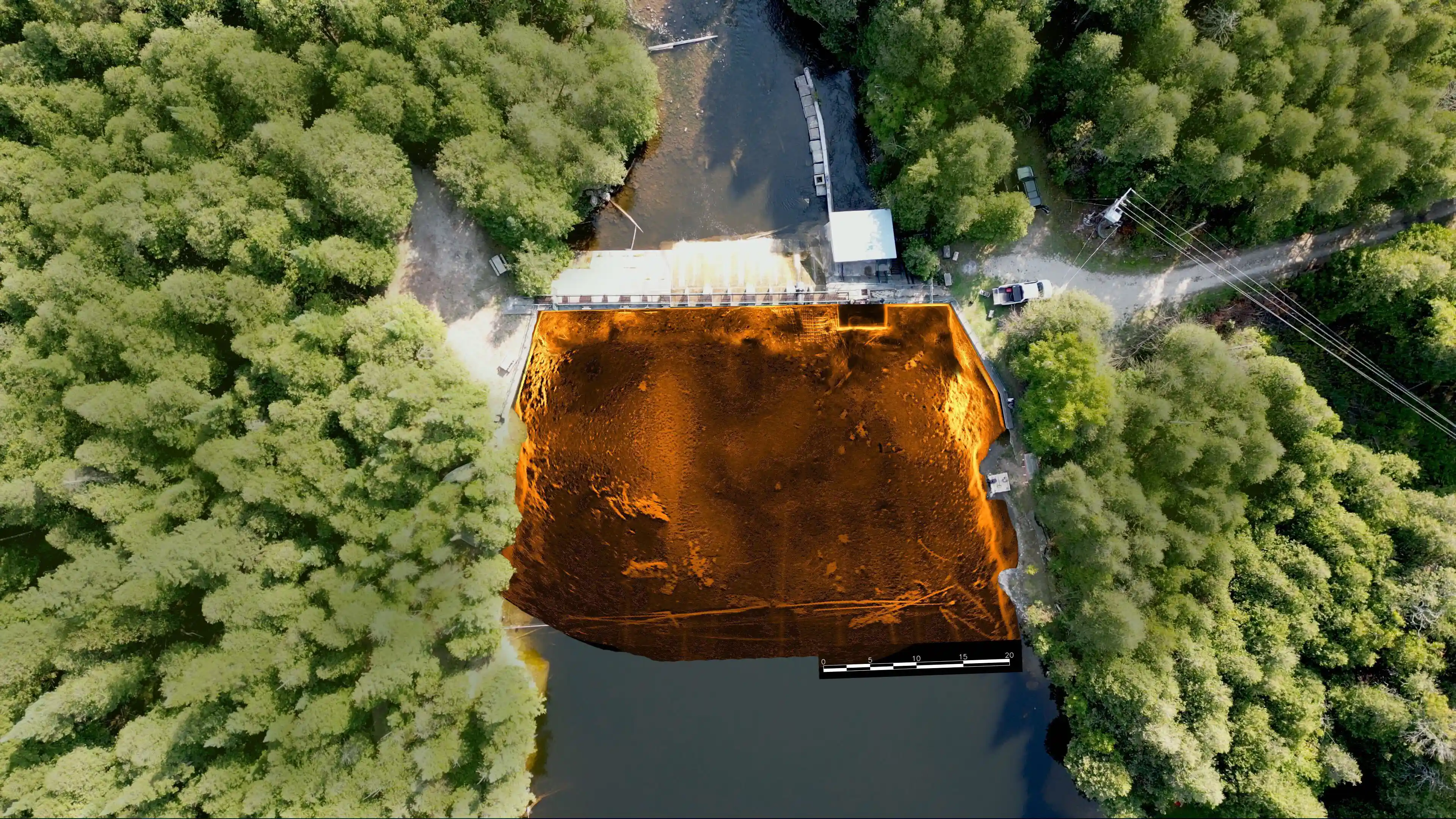 Sonar mosaic of dam