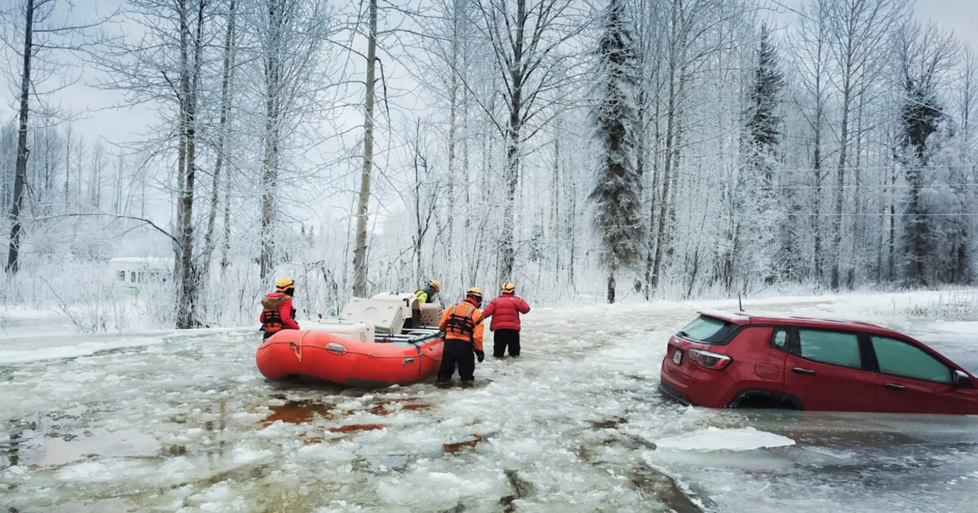 Mat-Su- Water Rescue- Car stuck in ice