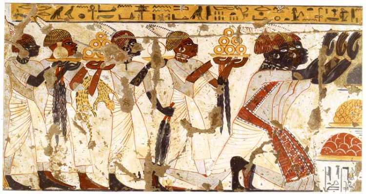 Ancient Egypt Priest offerring food