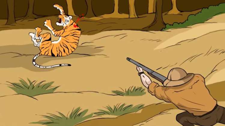 Vladimir Markov poacher shooting a tiger