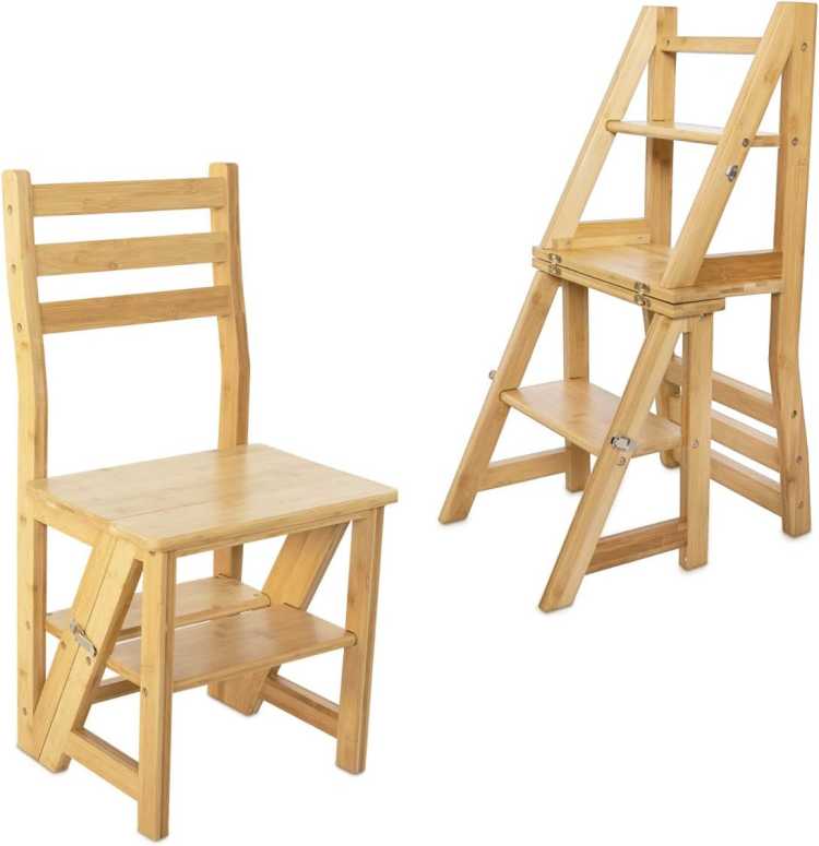 navaris folding step ladder chair