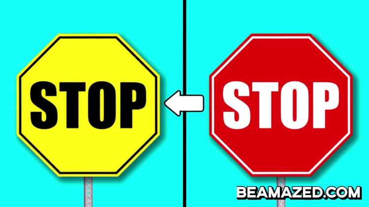 stop sign yellow vs red