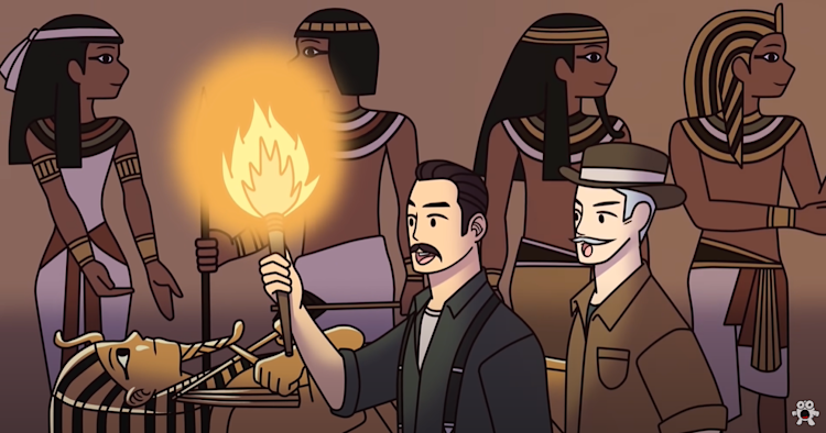 The discovery of King Tutankhamun’s pharaonic tomb by Howard Carter and George Herbert in 1922 The discovery of King Tutankhamun’s pharaonic tomb by Howard Carter and George Herbert in 1922