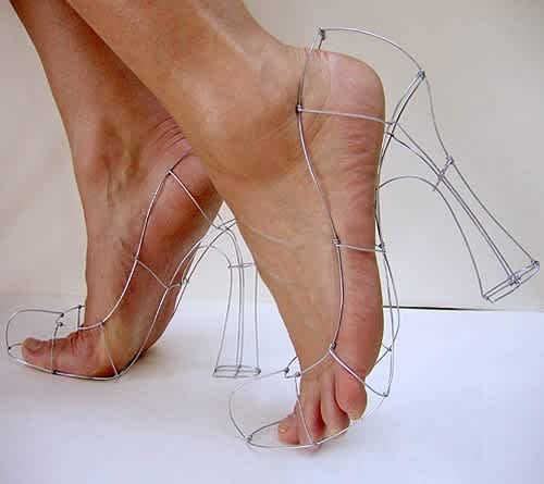 Wire Shoes heels by Polly Verity