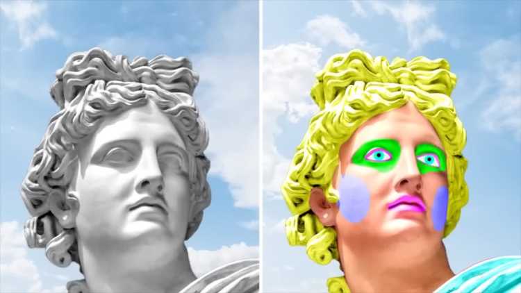 grecoroman statues were colorful