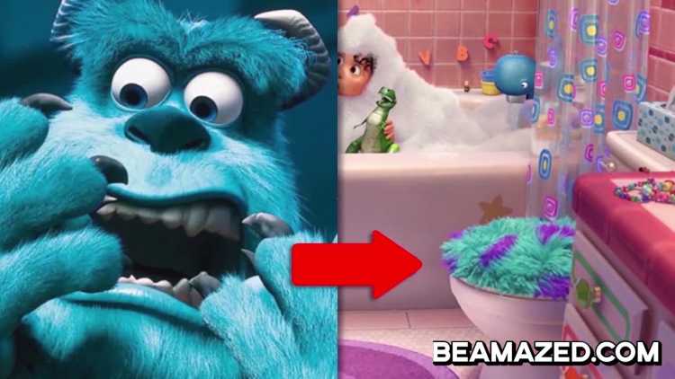 Scariest Pixar Movie Theories Sully Toilet seat cover