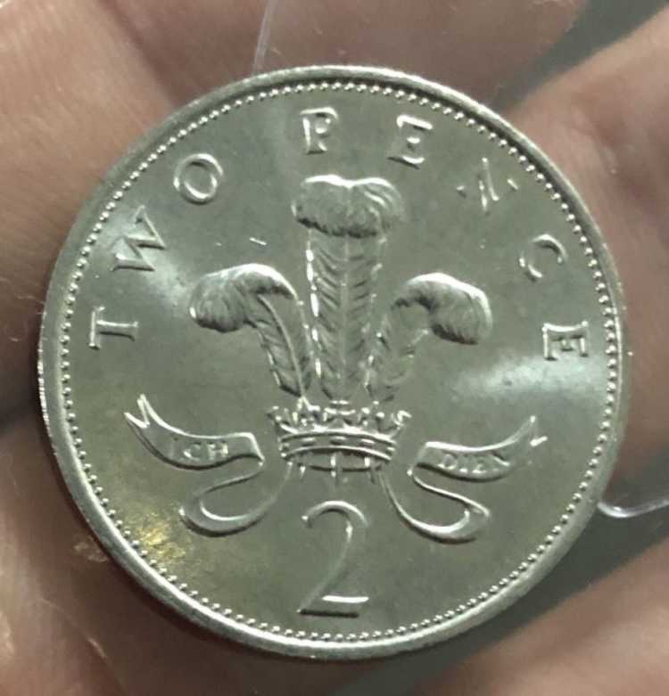 rare UK 2p Piece silver 2 pence nickel