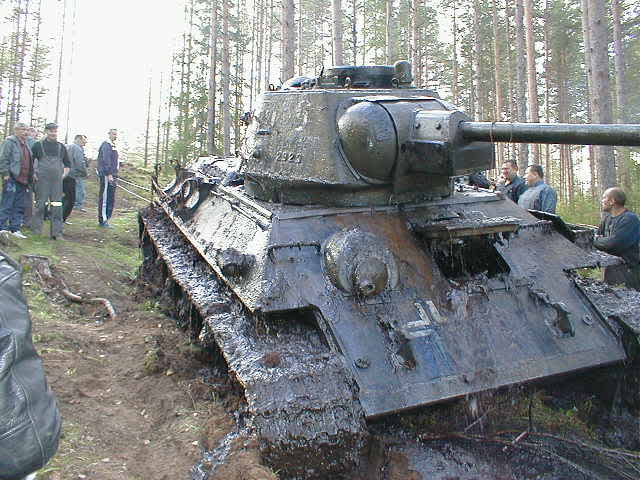Russian German panzer tank recovered from a lake after 62 years