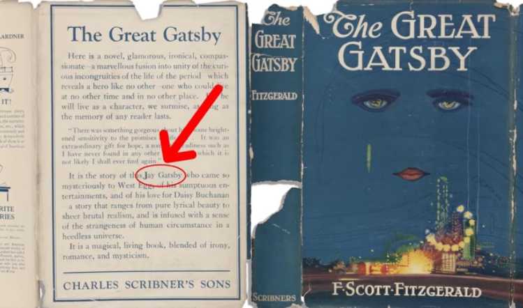 The Great Gatsby First-Edition Book typo
