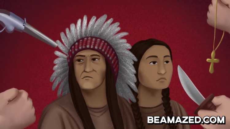 American colonization of Native Americans religion violence illustration 