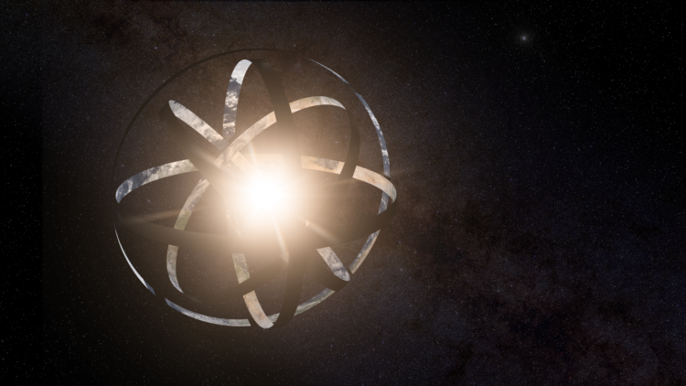 Dyson Sphere sun star capturing energy radiation