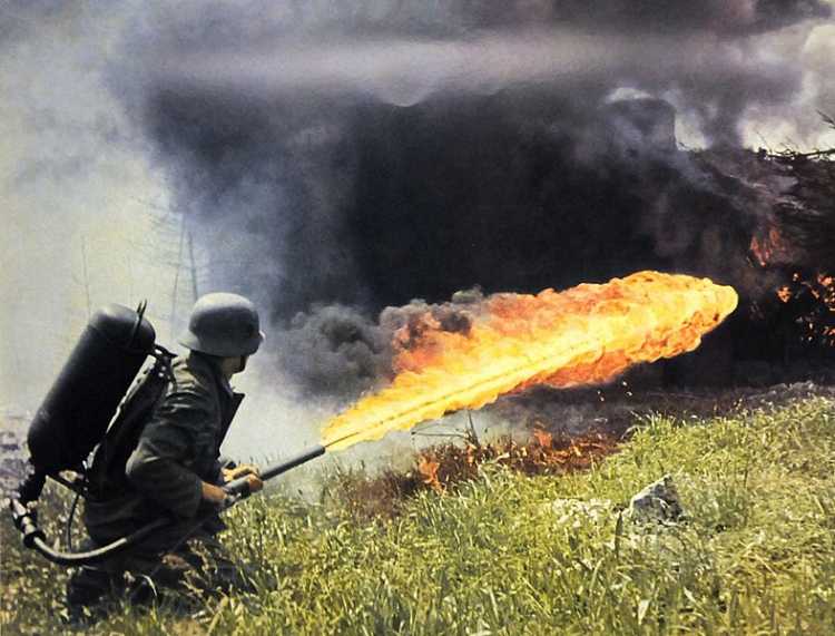 German soldier with flamethrower c1941