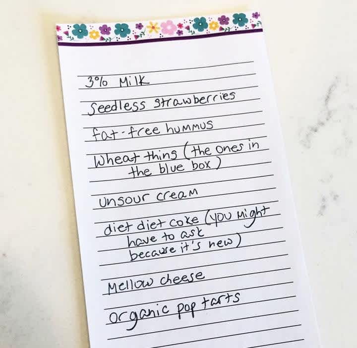 Wife's phantom shopping list