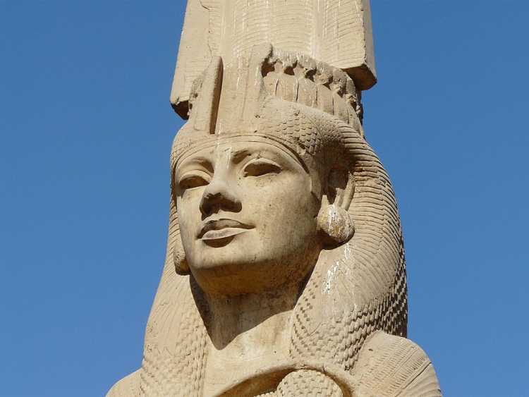 Akhmim - Colossal statue of Meritamon, daughter of Ramses II