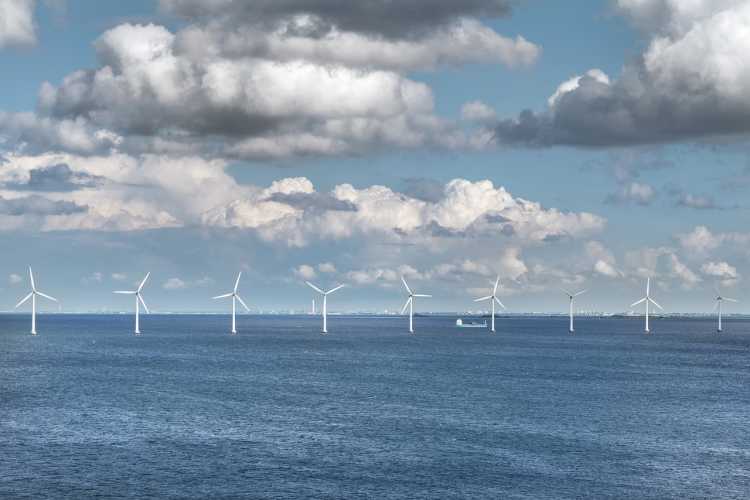 Sea offshore Wind Farm turbine