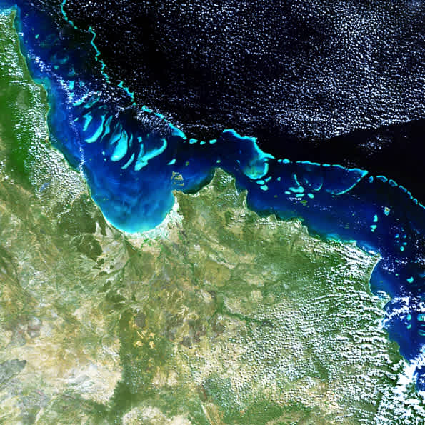 great barrier reef from space