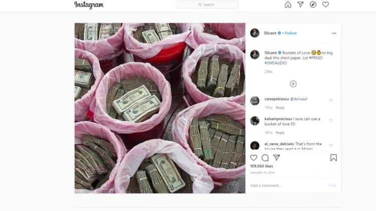 Rappers Who Got Caught FAKE Flexing EXPOSED 50cent cash Instagram post