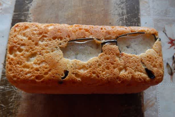 glasses baked into bread