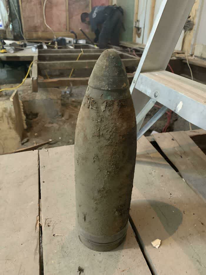 undetonated artillery shell in his Montreal house