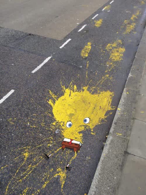 Spongebob Splatter street art 