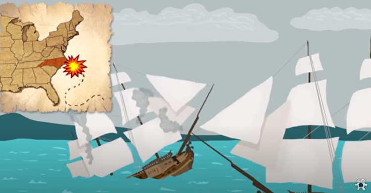 in 1718, Queen Anne’s Revenge sunk off the coast of North Carolina in 1718, Queen Anne’s Revenge sunk off the coast of North Carolina
