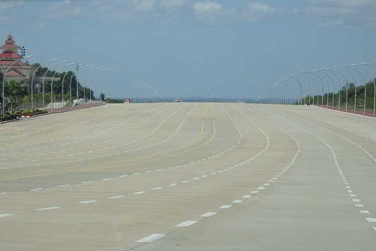 empty motorway myanmar burma