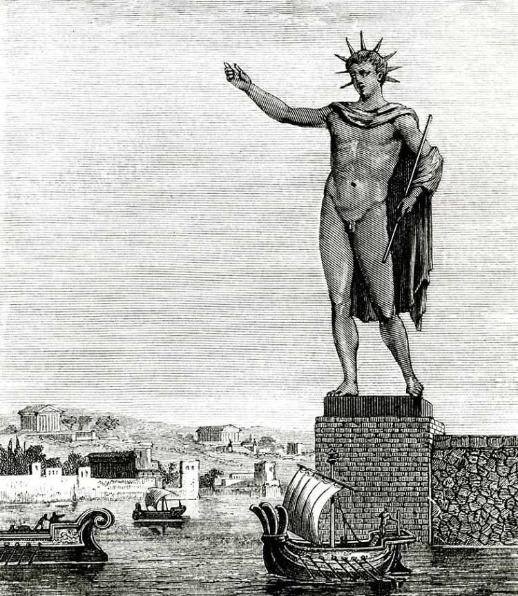 What Archaeological Sites Used To Look Like Colossus of Rhodes real size