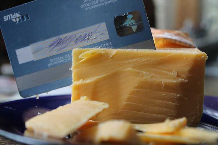 Use credit card to cut or grate cheese