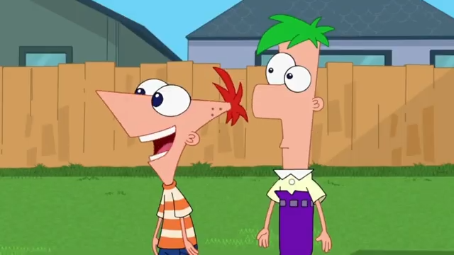 Phineas and Ferb's silhouettes reference their initials P and F