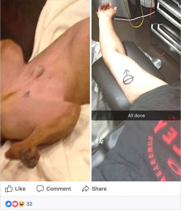 chris mendiola matching dog tattoo