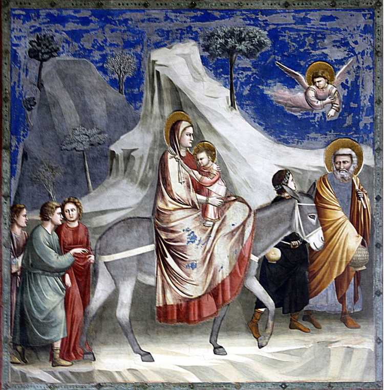 flight into egypt painting by Giotto