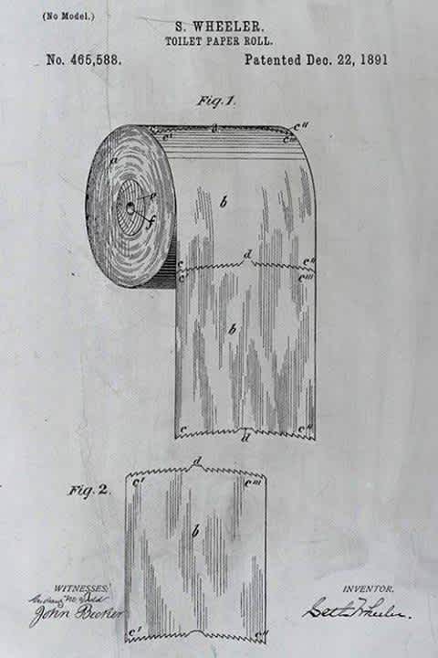 Toilet Paper patent document diagram Seth Wheeler