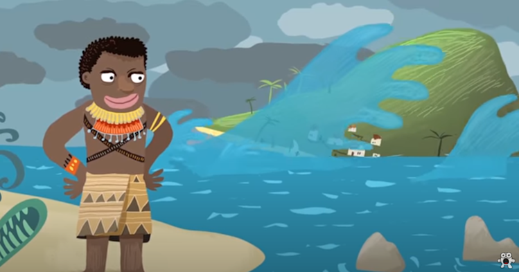 Roraimenu watched from afar as huge waves dragged Teonimanu into the ocean’s depths Roraimenu watched from afar as huge waves dragged Teonimanu into the ocean’s depths