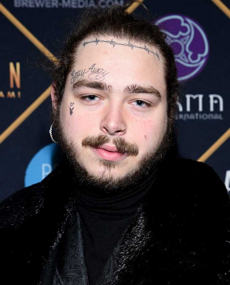 Barbed Wire tattoo on face Post Malone
