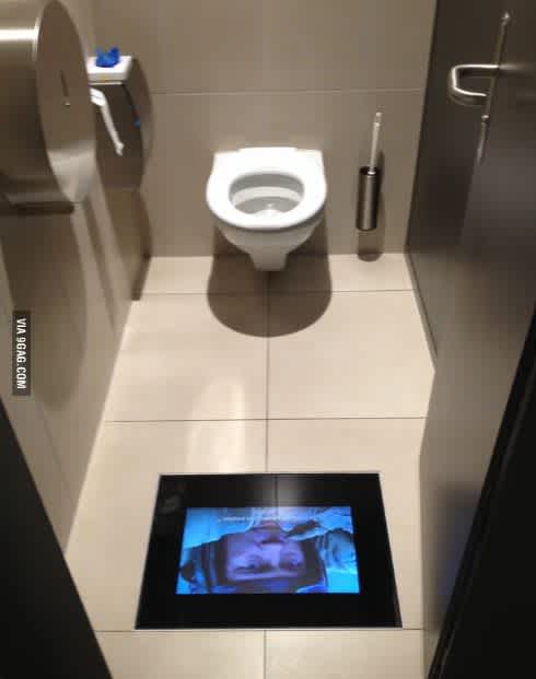 Genius Design Ideas Inventions Movie Stall Toilet Screens