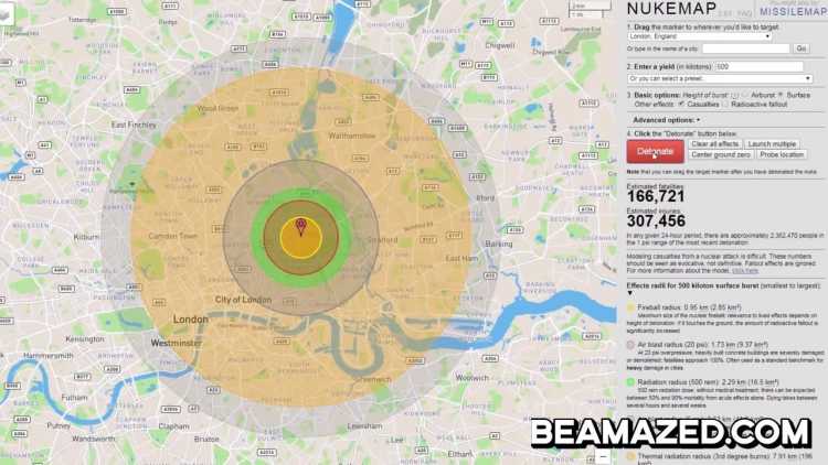 Scariest Maps Nuke Map London