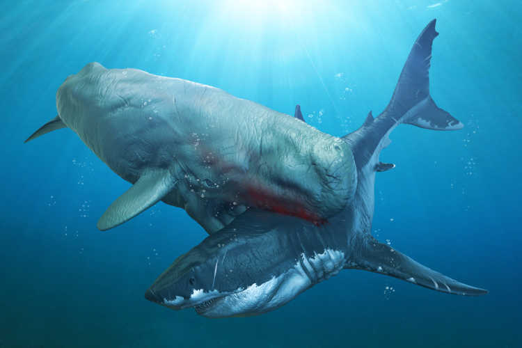 Megalodon shark vs Livyatan whale