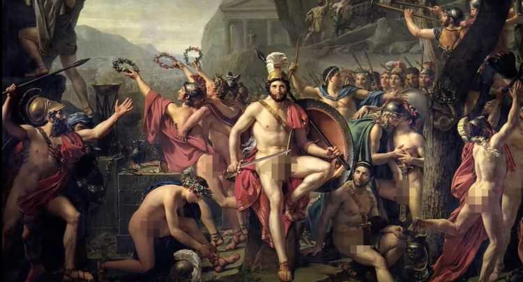 Leonidas at Thermopylae censored