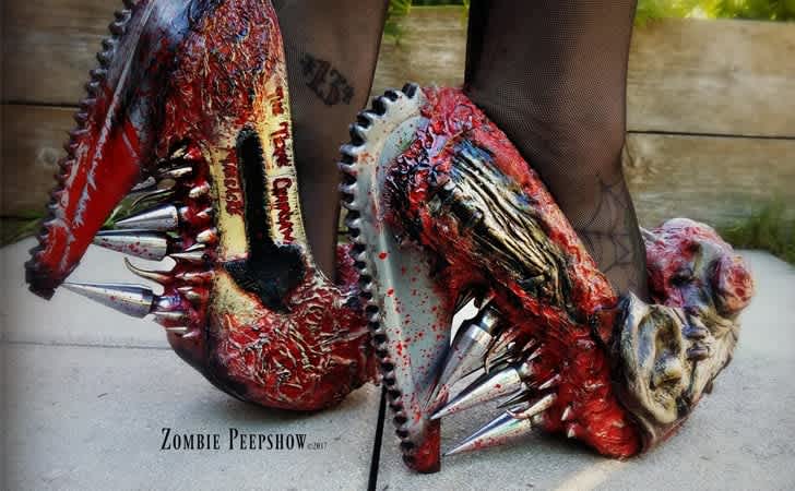 chainsaw heel shoe Kayla Stojek