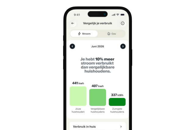 Vergelijk je verbruik in de Vandebron-app