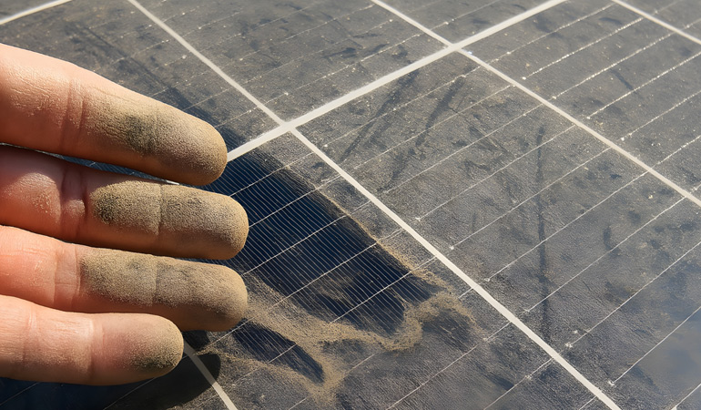 saharazand zonnepanelen schoonmaken