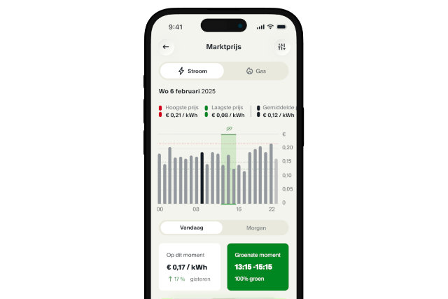 Dynamische tarieven in de app