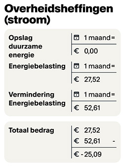 overheidsheffingen stroom bij een dynamisch contract