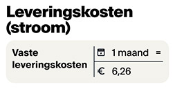 Leveringskosten stroom in een dynamisch contract